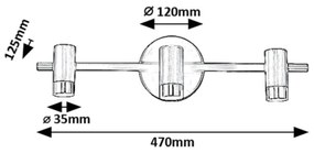 Rabalux 75042 - LED Nástenné bodové svietidlo KADIR 3xLED/3W/230V 4000K