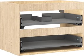 Mexen Box-A, závesná skrinka 70 cm, 2 zásuvky, dub, 91AX0-0700-470-2-81