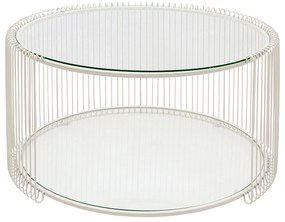 Wire Double konferenčný stolík Ø80 cm krémový