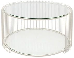 Wire Double konferenčný stolík Ø80 cm krémový