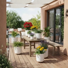 Sada 2 ks květináčů Terra 21x19,3/27,4x24,2 cm krémová
