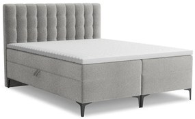 Svetlosivá boxspring posteľ s úložným priestorom 180x200 cm Puhala – Makamii