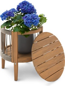 Záhradný odkladací stolík s odnímateľnou doskou, priemer cca 50 cm