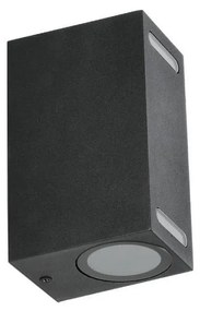 Vonkajšie nástenné svietidlo QUERK 2xGU10/35W/230V IP54 15 cm čierna