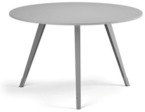 Konferenčný stôl PRIMO ZEN, priemer 120 cm, sivostrieborná podnož, sivá