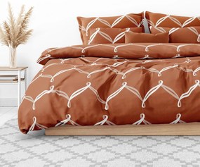 Goldea bavlnené posteľné obliečky deluxe - dizajnové laná na škoricovom 240 x 200 a 2ks 70 x 90 cm