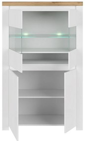Skriňa VILGO 2D2W, lesklá biela