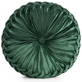 Dekorstudio Okrúhly vankúš VELVET95 v zelenej farbe - priemer 40cm