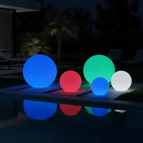 Svietiaca LED guľa 50 cm – 18 RGB + 12 biele
