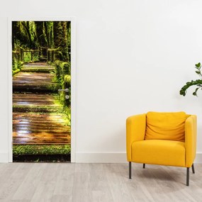Fototapeta na dvere - Schody v dažďovom pralese (95x205cm)