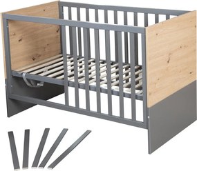 Postieľka v sivej a prírodnej farbe 60x120 cm Anna – Roba