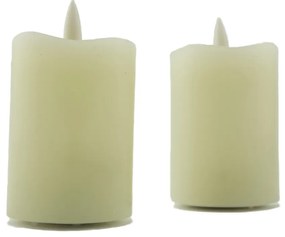 DECOLED LED svíčka, vosková, 5 x 7 cm, mandlová, set 2 ks