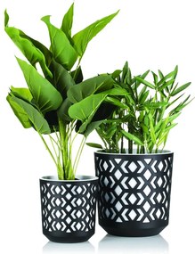 PLASTOVÝ KVETINÁČ ETNIC 20X19 CM ČIERNA