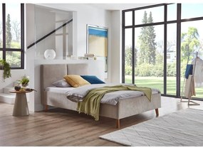 Béžová čalúnená dvojlôžková posteľ s roštom 140x200 cm Piano – Meise Möbel