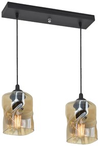 Candellux FELIS Luster Black 2X60W E27 Amber lampshade 32-00170