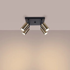 Sollux SL.1386 - Bodové svietidlo WINX 4xGU10/10W/230V čierna/zlatá