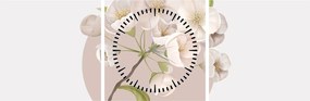 Obraz - Bloom with grace N⁰2 (s hodinami) (90x30 cm)