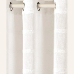 Jemne krémová záclona Maura so zavesením na kruhy 200 x 250 cm