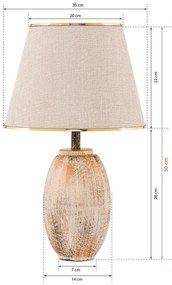 Krémovobiela/v zlatej farbe stolová lampa s textilným tienidlom (výška 50 cm) Yakamoz – Opviq lights