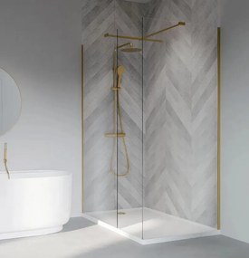 Erga Paris, sprchová zástena Walk-In 70x200 cm, 8mm číre sklo, zlatý matný profil, ERG-V02-PARIS-070x200-CL-GB