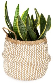 Svetlý úložný košík z morskej trávy Compactor Zic Zac, ⌀ 27 cm