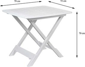 Rozkladací balkónový stôl PROGARDEN 79 cm biely