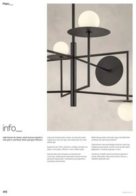 Redo 01-2753 - Luster na tyči PLATO 8xG9/10W/230V čierna