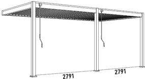 Záhradná hliníková pergola do steny 6x3 m (antracit)