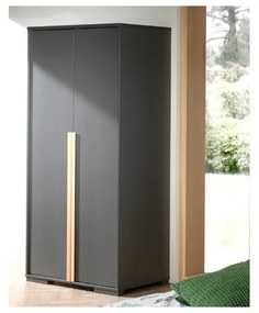Tmavosivá detská šatníková skriňa 98x195 cm London – Vipack