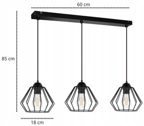 Závesné svietidlo Nuvola 3, 3x drôtené tienidlo (výber z 2 farieb)