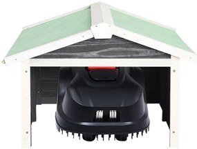 Garáž na robotickú kosačku 72x87x50 cm sivo-biela jedľa