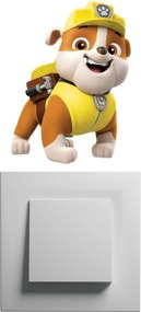 10x10cm PAW Patrol - Rubble - nálepka nad vypínač