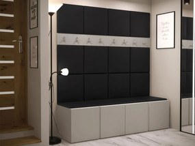 Predsieňová zostava Tavasz V, Farby: kašmír, Farba čalúnenia:: ekokoža Soft 011 (čierna)