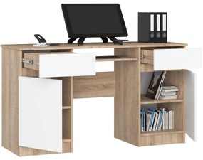 Písací stôl A5 135 cm dub sonoma/biely
