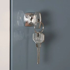 Alfa 3 Šatníková skrinka s úložnými boxami, 20 boxov, 1800 x 600 x 500 mm, cylindrický zámok, tmavosivé dvere