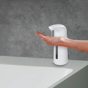 Biely automatický dávkovač mydla alebo dezinfekcie Wenko Larino, 400 ml