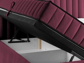 Posteľ Joy 160x200 cm, tmavo ružová látka