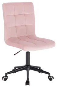 LuxuryForm DESIGN Stolička TOLEDO VELUR na čiernej podstave s kolieskami - ružová