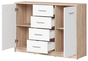 Komoda BRW Nepo Plus 6 (dub sonoma + biela) . Vlastná spoľahlivá doprava až k Vám domov. 1098302