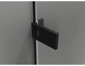 Mexen Lunar-F, 1-krídlový sprchový kút so skladacími dverami, ľavý, 100 x 80 cm, 8mm číre sklo, čierny profil, 836-100-080-70-00-L