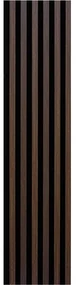 Akustické dekoračné panely, dub tmavý 3D lamely na filcovom podklade, rozmer 270 x 30 cm, IMPOL TRADE