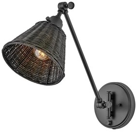 Hinkley HK-ARTI-1W-BK-BR - Bodové nástenné svietidlo ARTI 1xE27/60W/230V čierna