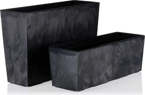 PLASTOVÝ KVETINÁČ BLOOM 36X56 CM IMITÁCIA BETÓNU ČIERNA