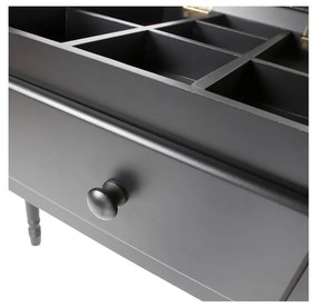 Čierny toaletný stolík z borovicového dreva WOOOD Romy