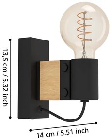 Eglo 43903 - Nástenné svietidlo BAILRIGG 1xE27/40W/230V