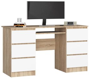 Písací stôl A-11 135 cm sonoma/biela