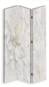 Gario Paraván Biele kvety Rozmery: 110 x 170 cm, Prevedenie: Otočný paraván 360°