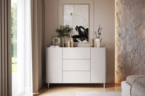 Komoda Elivo 150 cm so zásuvkami na nožičkách - kašmír / olejovaný dub