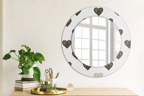 Okrúhle zrkadlo s potlačou Abstraktné srdcia fi 50 cm