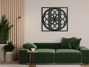 drevko Rodinná mandala na stenu Rozmer obrazu: 44,5 x 48 cm, Farba dekorácie: Čierna